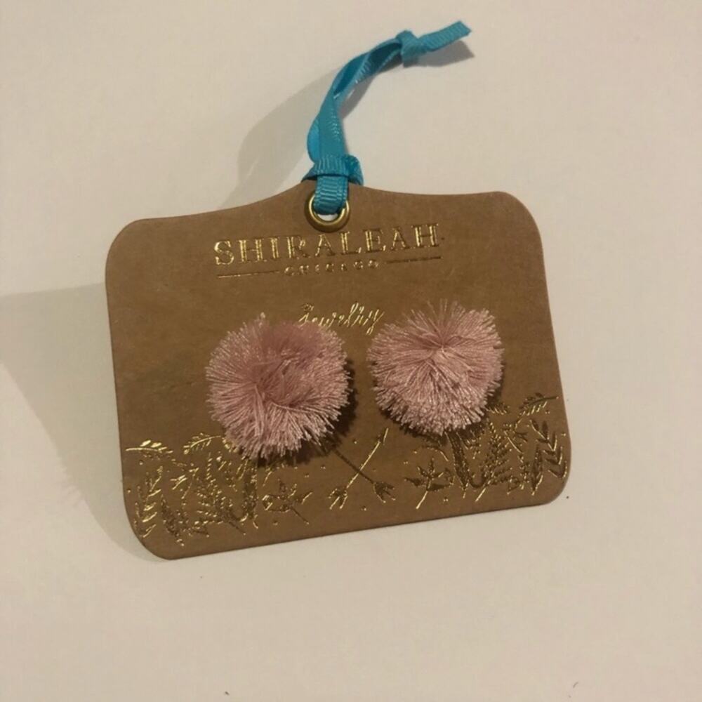 Shiraleah Chicago jewelry - Anthropologie - Damaris pom stud earrings blush NEW
